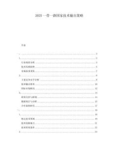 2025一帶一路國家技術(shù)輸出策略