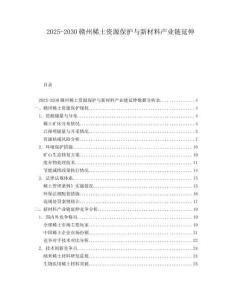 2025-2030贛州稀土資源保護(hù)與新材料產(chǎn)業(yè)鏈延伸