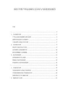 2025中國戶外運(yùn)動襪壓力分布與馬拉松需求報(bào)告