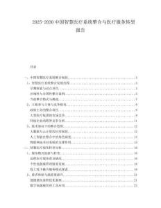 2025-2030中國(guó)智慧醫(yī)療系統(tǒng)整合與醫(yī)療服務(wù)轉(zhuǎn)型報(bào)告