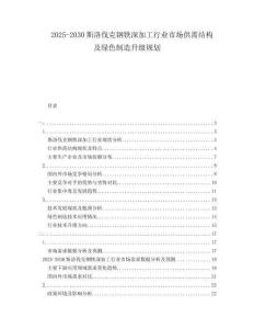 2025-2030斯洛伐克鋼鐵深加工行業(yè)市場供需結構及綠色制造升級規(guī)劃
