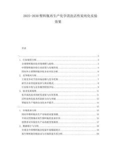 2025-2030塑料瓶再生產(chǎn)化學(xué)清洗活性炭純化實驗效果
