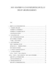 2025-2030數(shù)據(jù)中心行業(yè)市場發(fā)展?fàn)顩r分析及云計算技術(shù)與服務(wù)模式創(chuàng)新報告