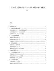 2025-2030攝影攝像設(shè)備行業(yè)品牌投資價值分析報告