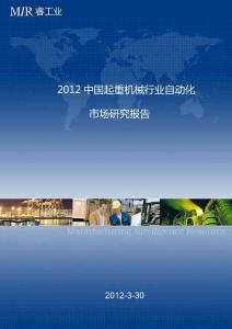 2012年中国起重机械行业自动化市场研究报告