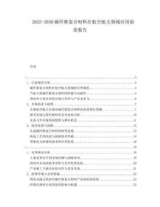 2025-2030碳纖維復(fù)合材料在航空航天領(lǐng)域應(yīng)用前景報(bào)告