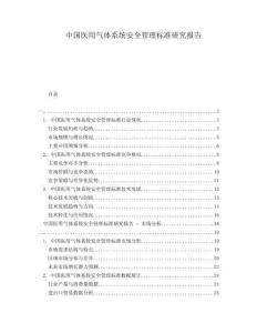 中國醫用氣體系統安全管理標準研究報告