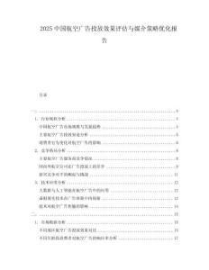 2025中國航空廣告投放效果評估與媒介策略優(yōu)化報告