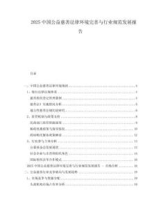 2025中國(guó)公益慈善法律環(huán)境完善與行業(yè)規(guī)范發(fā)展報(bào)告