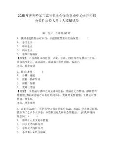 2025年齊齊哈爾市富裕縣社會保險事業中心公開招聘公益性崗位人員1人模擬試卷及完整答案詳解