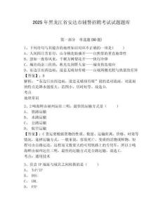 2025年黑龍江省安達(dá)市輔警招聘考試試題題庫(kù)完整答案詳解