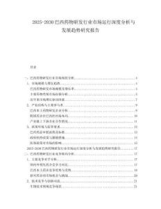 2025-2030巴西藥物研發(fā)行業(yè)市場運(yùn)行深度分析與發(fā)展趨勢研究報告