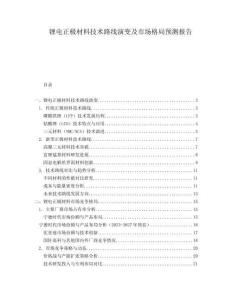 鋰電正極材料技術路線演變及市場格局預測報告