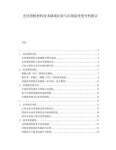 光伏背板材料技術路線比較與市場接受度分析報告