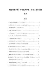 構建智慧水利一體化監測體系：實現天地水全面監控