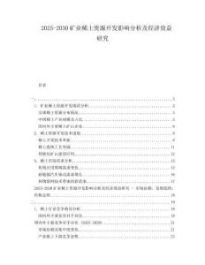 2025-2030礦業(yè)稀土資源開發(fā)影響分析及經(jīng)濟(jì)效益研究