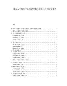 城市人工智能產(chǎn)業(yè)發(fā)展現(xiàn)狀及商業(yè)化應(yīng)用前景報(bào)告