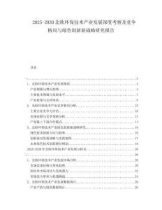 2025-2030北歐環(huán)保技術(shù)產(chǎn)業(yè)發(fā)展深度考察及競爭格局與綠色創(chuàng)新新戰(zhàn)略研究報(bào)告