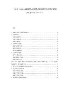 2025-2030金融租賃業(yè)務(wù)模式創(chuàng)新研究及資產(chǎn)評(píng)估與財(cái)務(wù)杠桿sustain