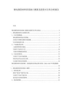 鋰電銅箔材料供需缺口測算及投資可行性分析報告