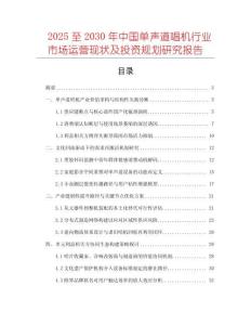 2025至2030年中國(guó)單聲道唱機(jī)行業(yè)市場(chǎng)運(yùn)營(yíng)現(xiàn)狀及投資規(guī)劃研究報(bào)告