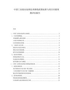 中國(guó)工業(yè)廢水處理技術(shù)路線政策標(biāo)準(zhǔn)與項(xiàng)目回報(bào)周期評(píng)估報(bào)告