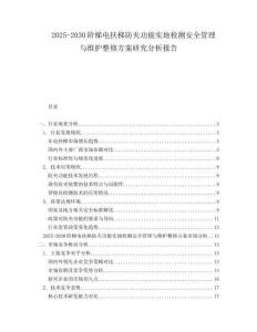 2025-2030階梯電扶梯防夾功能實(shí)地檢測(cè)安全管理與維護(hù)整修方案研究分析報(bào)告