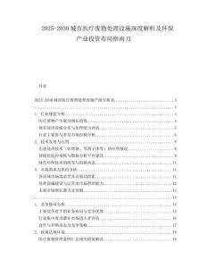 2025-2030城市醫(yī)療廢物處理設(shè)施深度解析及環(huán)保產(chǎn)業(yè)投資布局指南刀