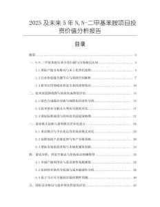2025及未来5年NN-二甲基苯胺项目投资价值分析报告