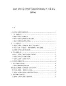 2025-2030城市軌道交通系統(tǒng)現(xiàn)狀調(diào)研及網(wǎng)絡(luò)化發(fā)展策略