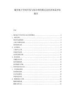 城市地下空間開發(fā)與綜合利用模式及經(jīng)濟(jì)效益評估報告