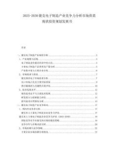 2025-2030捷克電子制造產(chǎn)業(yè)競爭力分析市場供需現(xiàn)狀投資規(guī)劃發(fā)展書