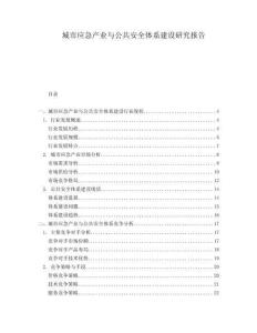 城市應(yīng)急產(chǎn)業(yè)與公共安全體系建設(shè)研究報(bào)告