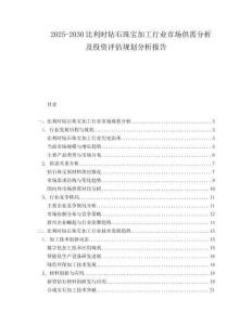 2025-2030比利時鉆石珠寶加工行業(yè)市場供需分析及投資評估規(guī)劃分析報告