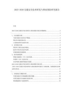 2025-2030交通安全技術(shù)研發(fā)與事故預(yù)防研究報(bào)告