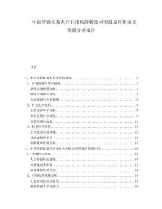 中國(guó)智能機(jī)器人行業(yè)市場(chǎng)現(xiàn)狀技術(shù)突破及應(yīng)用場(chǎng)景預(yù)測(cè)分析報(bào)告
