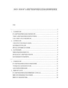 2025-2030礦山救護(hù)裝備智能化設(shè)備巡檢路線規(guī)劃