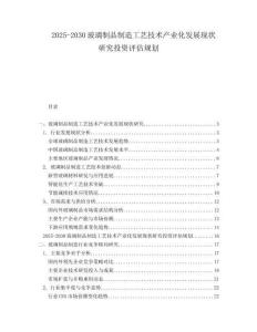 2025-2030玻璃制品制造工藝技術(shù)產(chǎn)業(yè)化發(fā)展現(xiàn)狀研究投資評估規(guī)劃