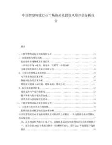 中國智慧物流行業(yè)市場格局及投資風險評估分析報告