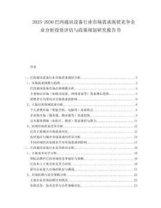 2025-2030巴西通訊設(shè)備行業(yè)市場(chǎng)需求現(xiàn)狀競(jìng)爭(zhēng)企業(yè)分析投資評(píng)估與政策規(guī)劃研究報(bào)告書(shū)