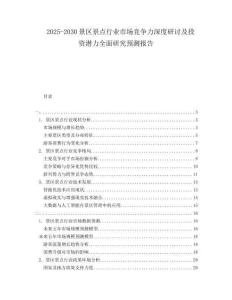 2025-2030景區(qū)景點行業(yè)市場競爭力深度研討及投資潛力全面研究預(yù)測報告