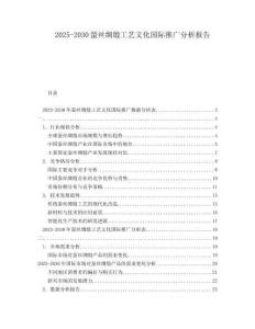 2025-2030蝅丝绸缎工艺文化国际推广分析报告