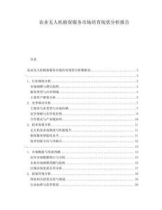 農業(yè)無人機植保服務市場培育現狀分析報告