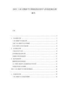 2025工業大數據平臺數據清洗效率與價值挖掘分析報告