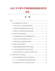 2025年中國大燈陶瓷插座數(shù)據(jù)監(jiān)測研究報(bào)告
