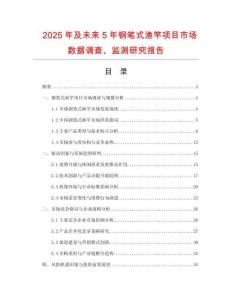 2025年及未来5年钢笔式渔竿项目市场数据调查、监测研究报告
