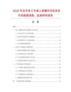 2025年及未來(lái)5年桌上型爆米花機(jī)項(xiàng)目市場(chǎng)數(shù)據(jù)調(diào)查、監(jiān)測(cè)研究報(bào)告