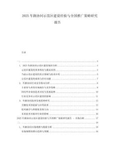 2025車路協(xié)同示范區(qū)建設經(jīng)驗與全國推廣策略研究報告