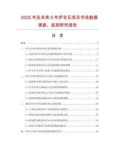 2025年及未來(lái)5年?duì)t甘石項(xiàng)目市場(chǎng)數(shù)據(jù)調(diào)查、監(jiān)測(cè)研究報(bào)告