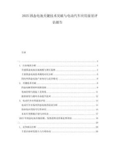 2025固態(tài)電池關(guān)鍵技術(shù)突破與電動(dòng)汽車應(yīng)用前景評(píng)估報(bào)告